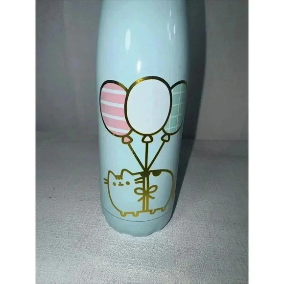 Pusheen Drinking Jug Water Bottle with balloons and gold screw‎ cap USED AS IS - Picture 2 of 7
